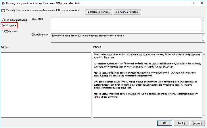 Przykład: Włączone